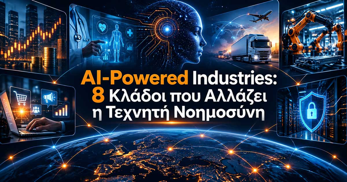 AI-Powered Industries: 8 Κλάδοι που Αλλάζει η Τεχνητή Νοημοσύνη